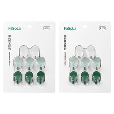 FaSoLa 多用途北歐系免打孔掛鉤組, 簡約鐵藝 白色 + 綠色, 2組