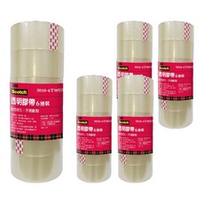 3M Scotch 透明膠帶 6捲裝, 48公厘x90碼, 黏性持久不易斷裂, 透明, 30個
