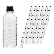 mir 耐壓蓋 透明PET圓形飲料空瓶 黑色, 90個, 500ml