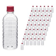 mir 耐壓蓋透明PET圓形飲料空瓶 紅色, 90個, 500ml
