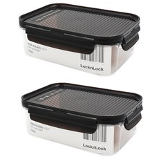 LocknLock 樂扣樂扣 BISfree Modular 積木晶透保鮮盒, 910ml, 2個