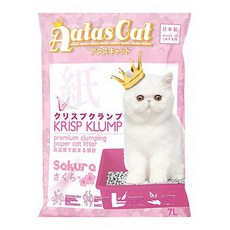 Aatas Cat 加冕貓 KRISP KLUMP 紙貓砂, 99%無粉塵 抑制氣味, 7L, 櫻花香, 1包