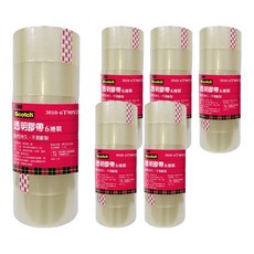 3M Scotch 膠帶 6捲裝 48公厘x90碼 黏性持久不易斷裂, 透明, 36個