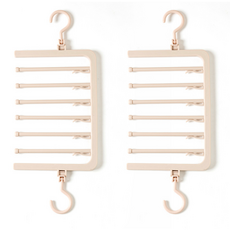 Hanbomnuri 善用空間多用途收納內衣晾衣架 衣架 2入, 粉紅色