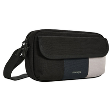 Innostyle VersalSling 系列 經典撞色側背包 8格收納空間 尼龍和滌綸面料 耐磨防潑水 YKK拉鍊, 黑色 + 藍色 + 灰色, 1個