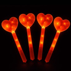 派對秀 LED 心形棒, 紅色的, 4件