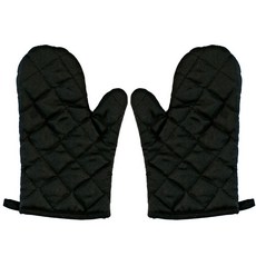 廚房烤箱手套, 黑色的, 2個