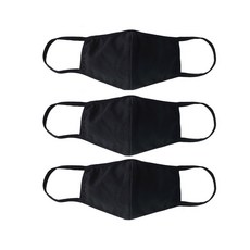 成人三維面罩黑色, 3片, 1組