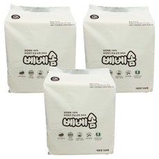 베베솜 무표백 순면 아기 건티슈 대용량, 55g, 500매, 3개