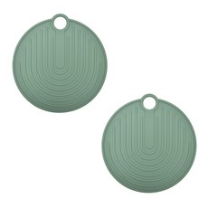 韓國製造 Pia 國產矽膠圓形鍋墊, 卡其色, 2個