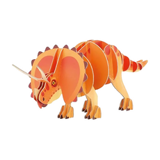 Janod 3D建構拼圖 三角龍 Set 32片 FSC森林認證 植物油墨印刷, 1個