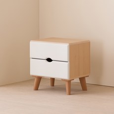 제이디퍼니처 고급 2단 서랍형 협탁, 메이플화이트, 1개