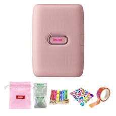 instax 拍立得 Mini Link拍立得相印機 朦朧粉+迷你底片 10入+配件4件組 隨機出貨, 單品