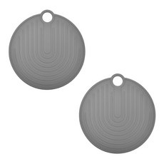 국내 제조 피아 국산 실리콘 원형 냄비받침, 그레이, 2개