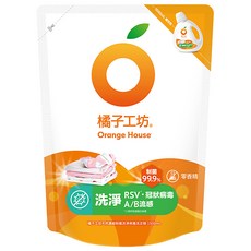 橘子工坊 天然無香精制菌洗衣精補充包, 1.5L, 1包