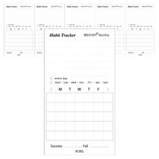 아이씨엘디자인 해빗트래커 루틴 메모지 Monthly, 화이트, 6개, 100매