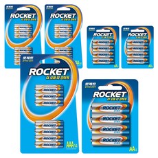 로케트 알카라인 건전지 AAA 14p + AA 4p 세트, 3세트