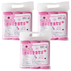 LIANG HO 良和 環保花香清潔袋 20L (玫瑰香氛、台灣製造), 3袋