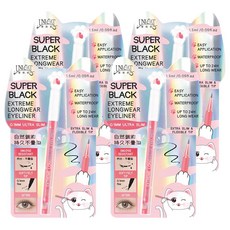 UNICAT 變臉貓 超持久細滑眼線筆 1.5ml，極細筆尖、防水不暈染，輕鬆打造迷人電眼, 黑色, 4個