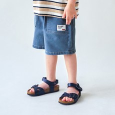 월튼키즈 아동용 밴딩 데님 하프 팬츠