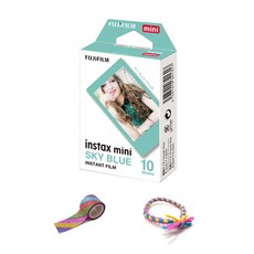 instax 拍立得 mini底片 藍色邊框 10張+隨機贈品 2款, instax 迷你電影, 1套