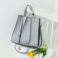 Bana Bana 拼色手提斜背包, 藍灰色