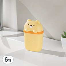 더자카 휴대용 곰돌이 비누케이스, 옐로, 6개