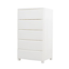 IRIS OHYAMA 愛麗思歐雅瑪 五層抽屜式組合收納櫃 NMKD-555, 白色, 1個