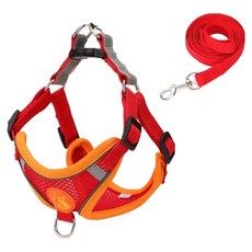 타이탄 고양이 탈출 방지 메쉬 원단 조끼 가슴줄, 클래식 레드, 1개