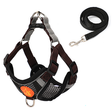 타이탄 고양이 탈출 방지 메쉬 원단 조끼 가슴줄, 검정색, 1개