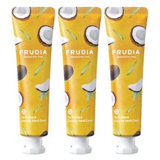 FRUDIA 台灣公司貨 文青果社 輕盈保濕護手霜 椰子, 30g, 3條