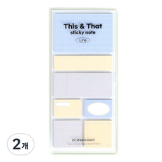 wannathis This and That線條黏性便利貼, 2個, 20件, 01 奶油蘇打