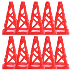 足球彩色角錐 10入, 紅色, 1組