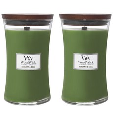 우드윅 라지 캔들, 버가못 & 바질, 609.5g, 2개
