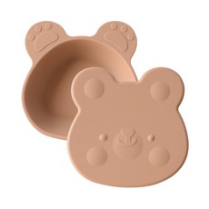 Bellable Gomi 嬰兒副食品餐具組, 棕色, 1套, 吸盤碗 + 蓋子