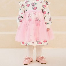 milkmile 女童花朵紗質層次短裙