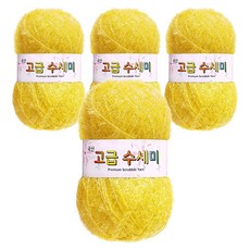 yarna 고급 수세미 뜨개실, 122 진노랑, 4개