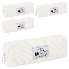 포포팬시 트렌디 미오니 코듀로이 펜파우치, 아이보리, 4개