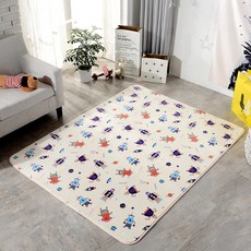 FOCA 北歐簡約 100%云芙絨透氣多功能大尺寸地墊 韓國設計遊戲墊 床鋪墊, 機械星球, 1件