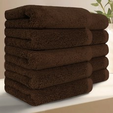 Terrique 頂級飯店毛巾 200g 40支 精梳棉, 10個, 棕色