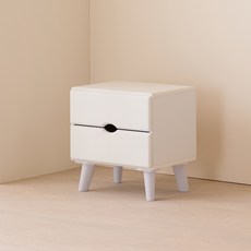제이디퍼니처 고급 2단 서랍형 협탁, 화이트, 1개