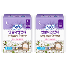 쏘피 안심숙면팬티 유기농 순면커버 입는 오버나이트, 대형, 4개입, 2개