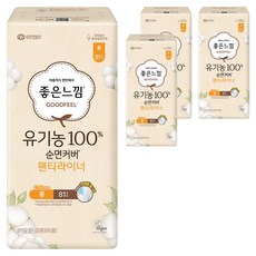 좋은느낌 유기농 100% 순면커버 팬티라이너, 롱, 81개입, 4개