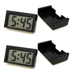 온트리 접착식 다용도 욕실시계 2세트, 블랙