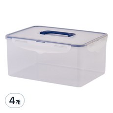 ecosense 조아락 직사각 밀폐용기, 4개, 8.5L