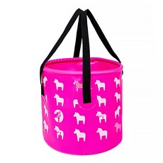 E.City 戶外可折疊小馬圖案露營加厚手提水桶釣魚桶, 粉色