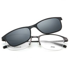 Jeep 偏光太陽鏡組合眼鏡 RT7039+保護套隨機發貨, 鏡框(復古槍色), 鏡片(煙灰色)