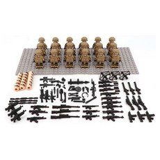 WANGUMON 軍事美軍套組 樂高相容積木公仔, 卡其色, 1組