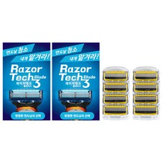 Gillette 吉列 鋒護刮鬍刀組, 2套, 레이저테크 + 吉列鋒護黃色4入