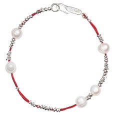 로울 여성용 Red thread silver pearl bracelet